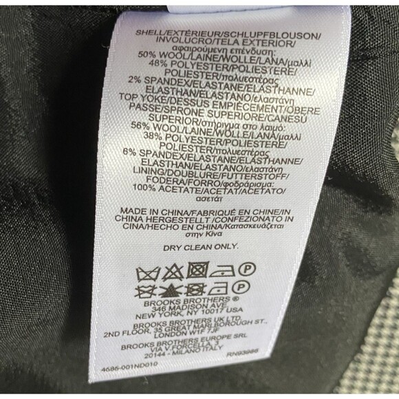 Brooks Brothers Sheath Dress 12 Gray Houndstooth Wool Career Office Wear - Picture 10 of 13